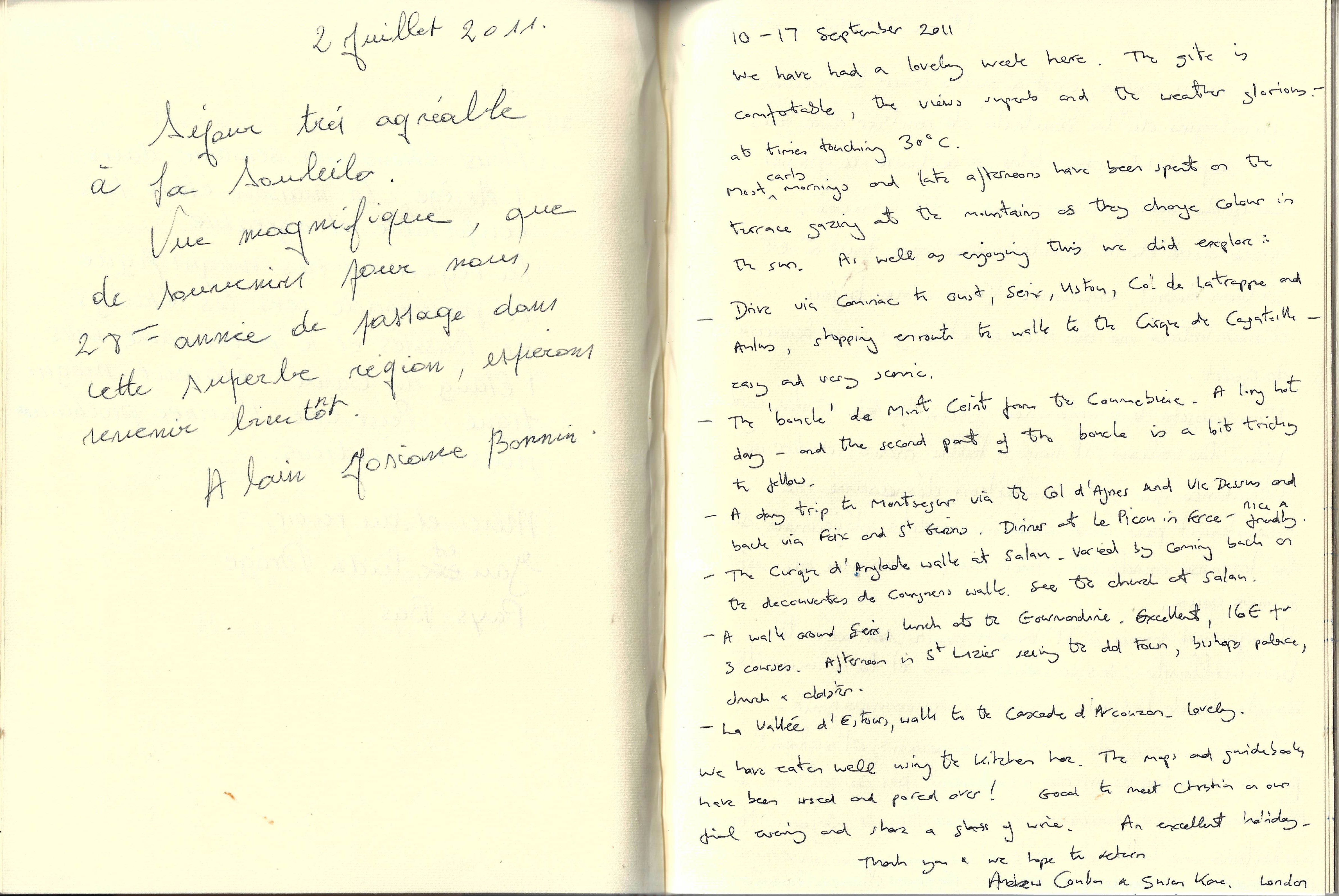 Guestbook image gite ariege