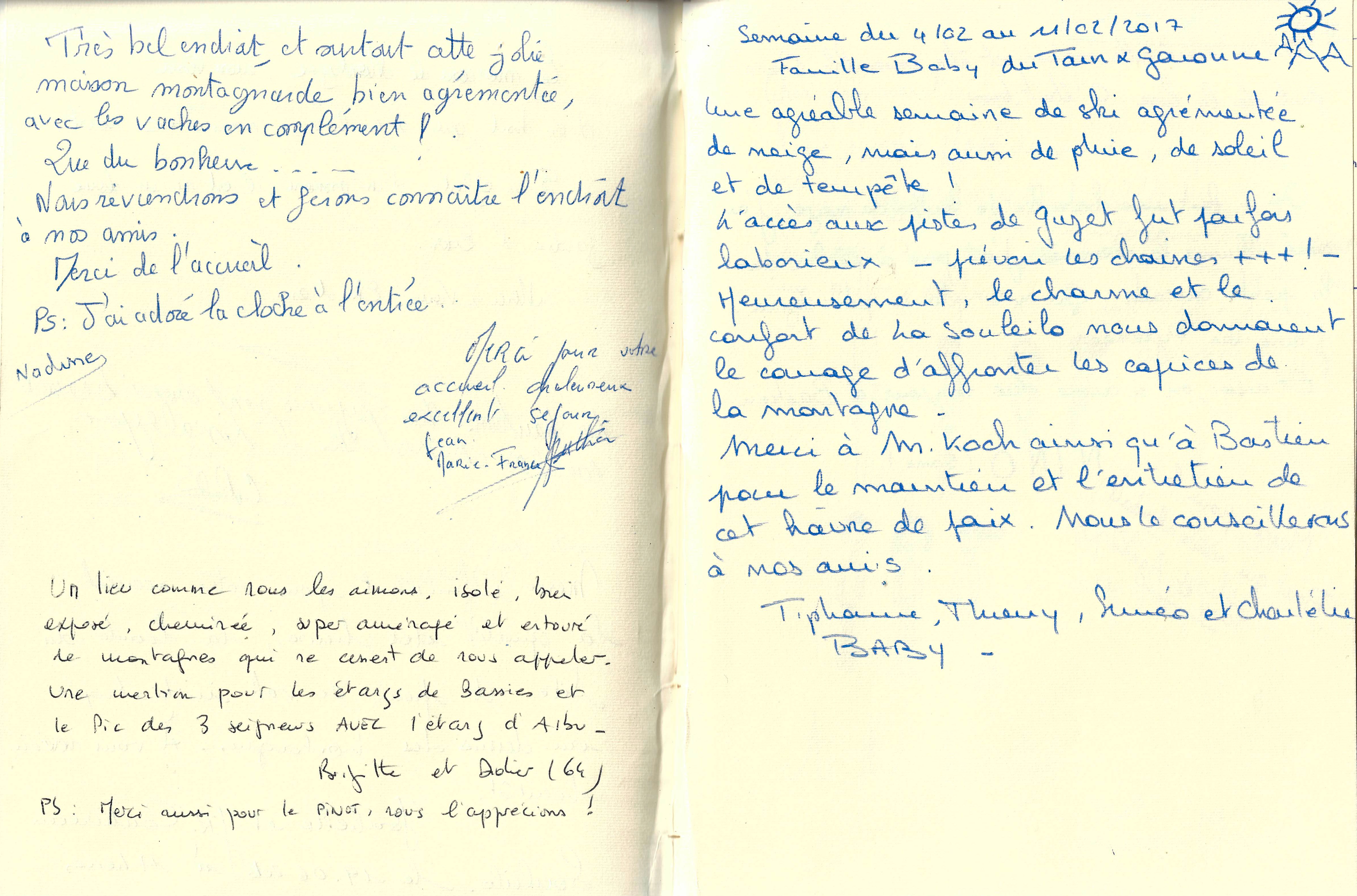 Guestbook image gite ariege