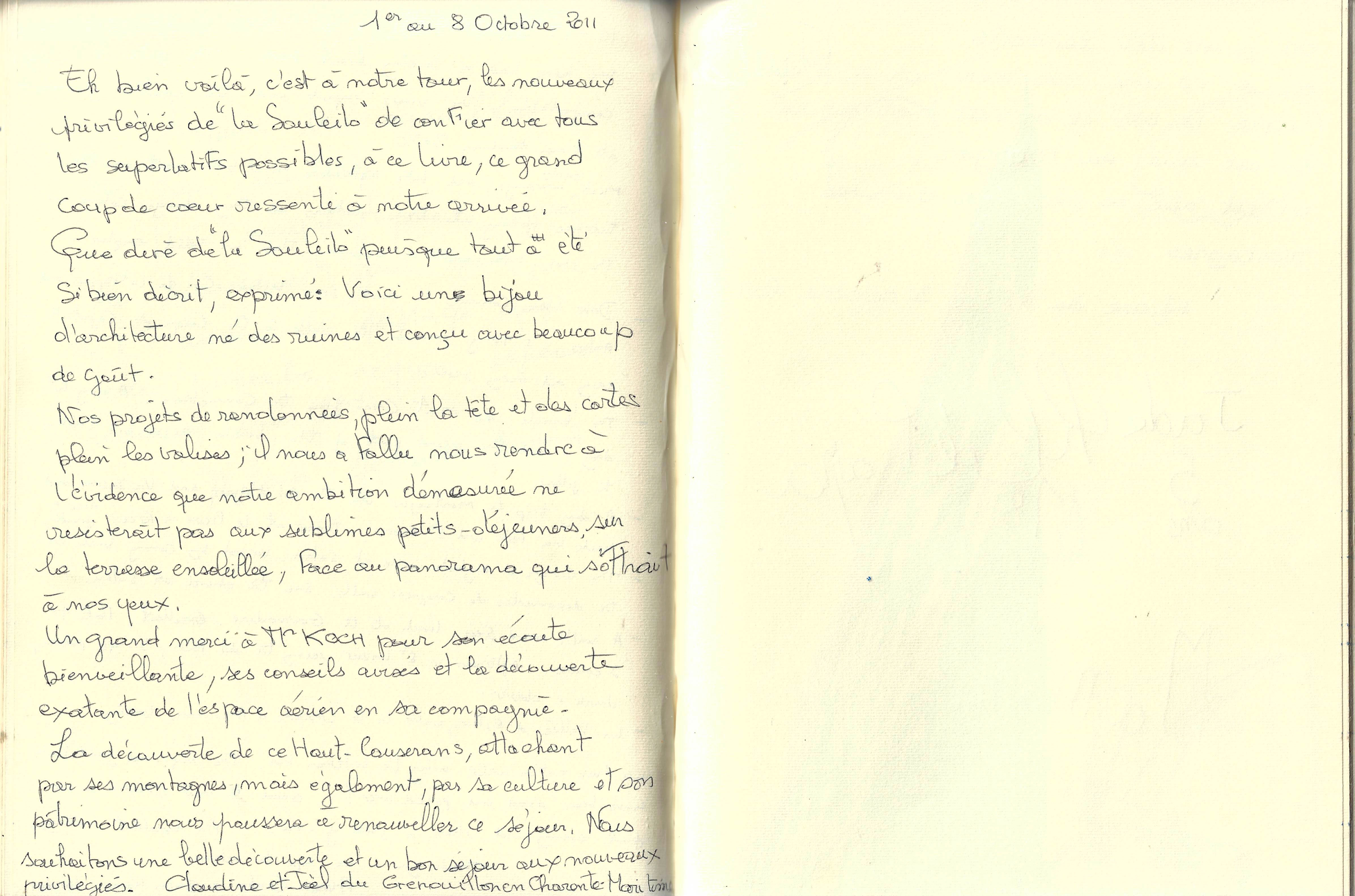 Guestbook image gite ariege