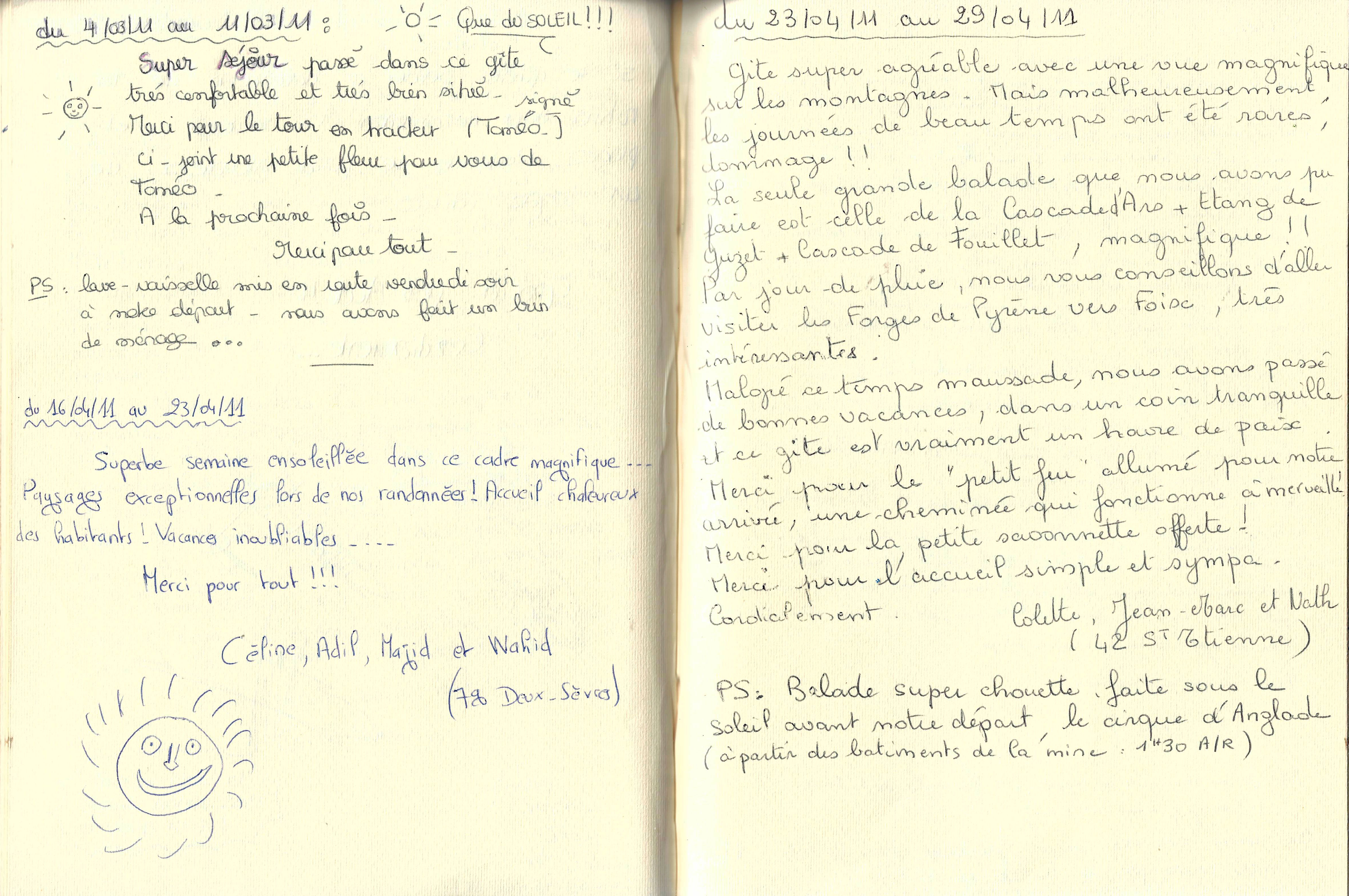 Guestbook image gite ariege