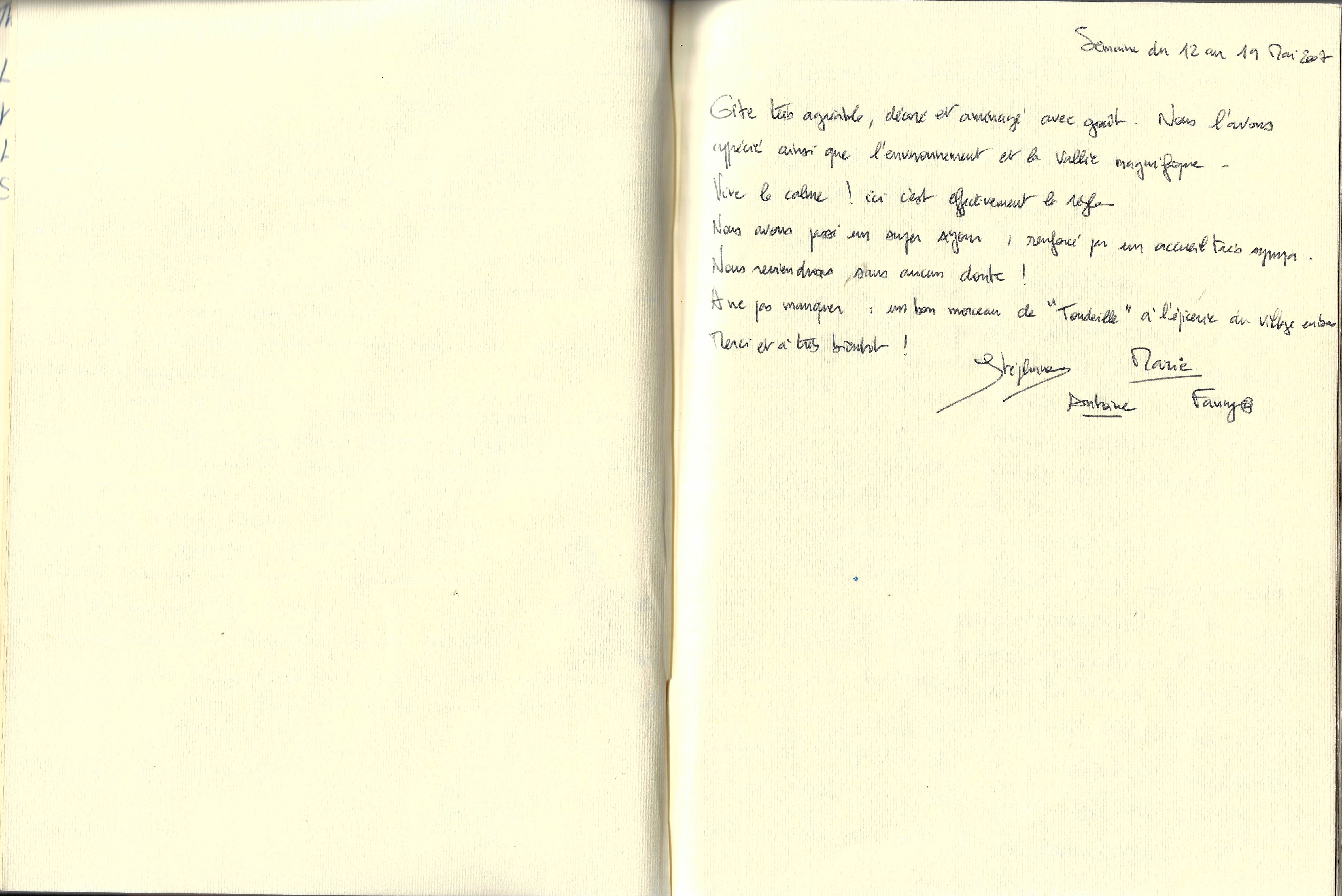 Guestbook image gite ariege