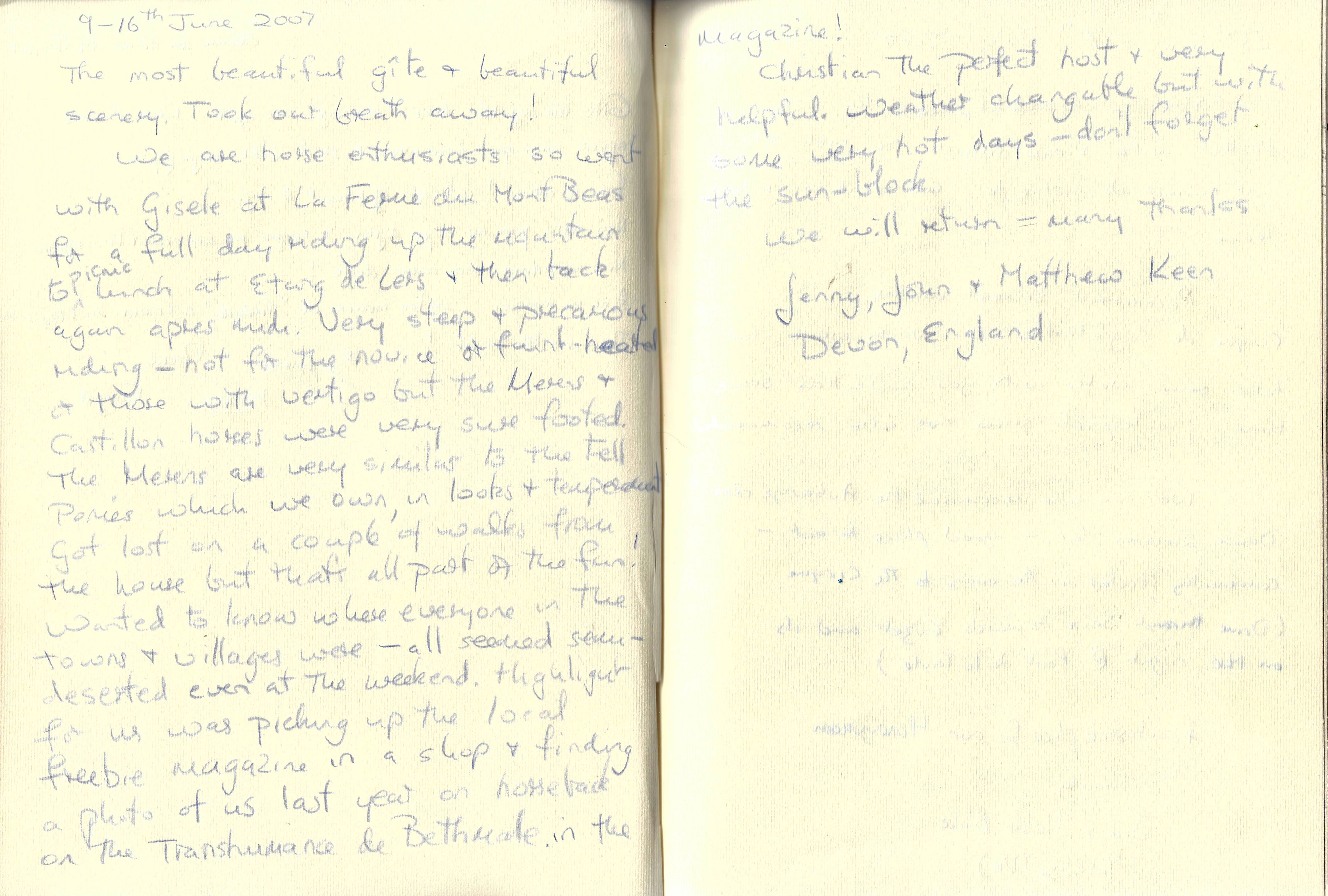 Guestbook image gite ariege