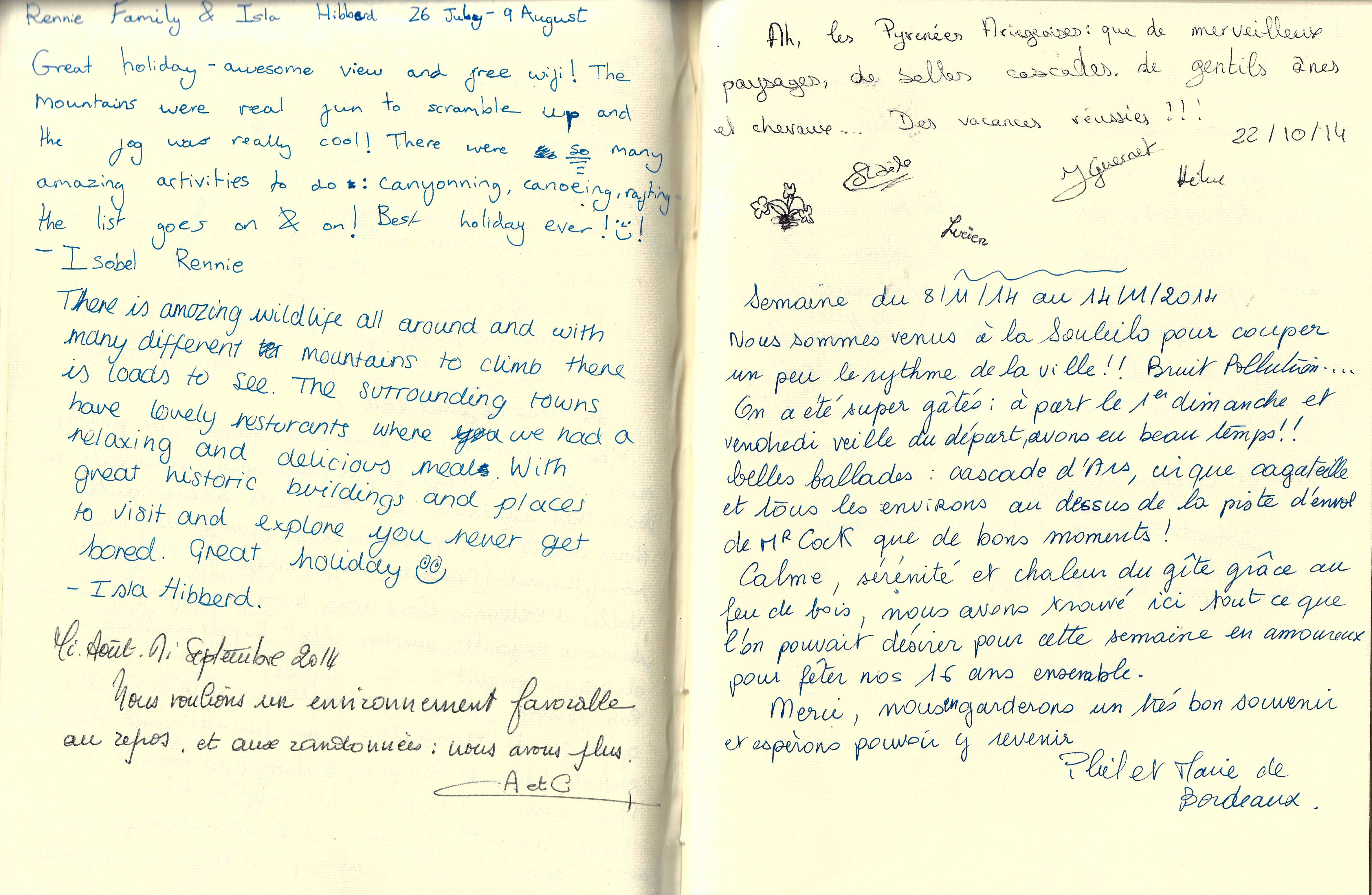 Guestbook image gite ariege