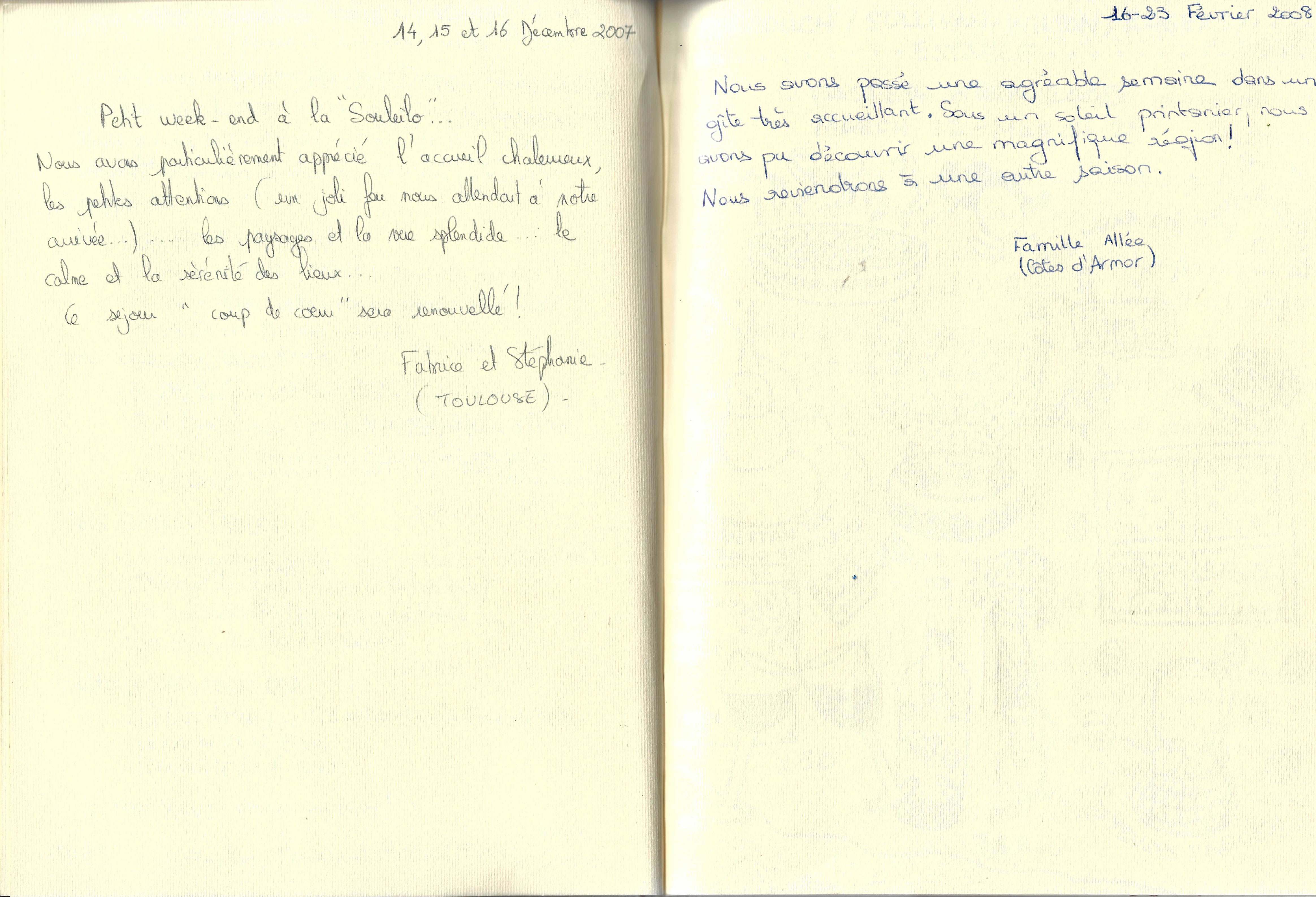 Guestbook image gite ariege