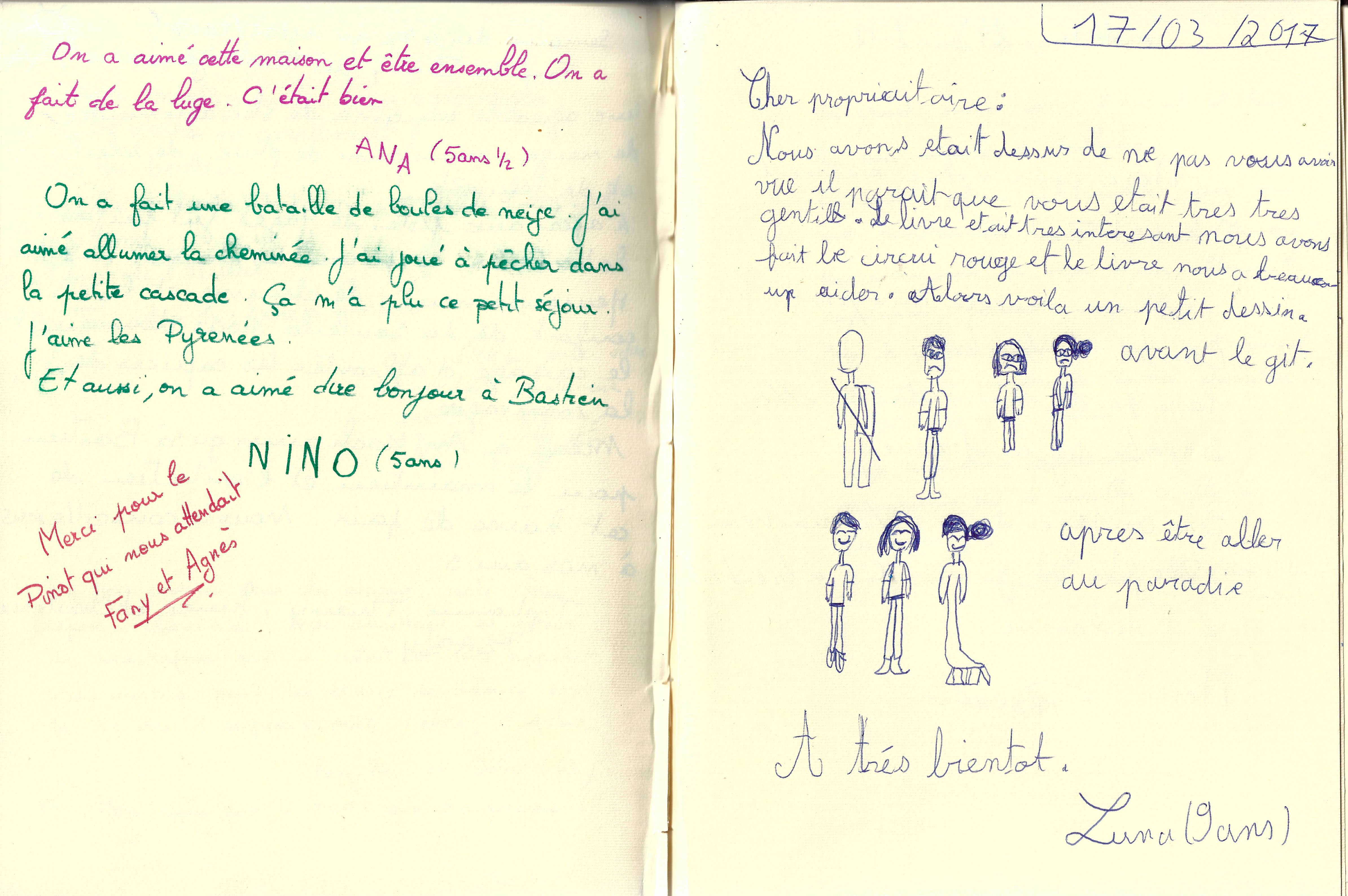 Guestbook image gite ariege
