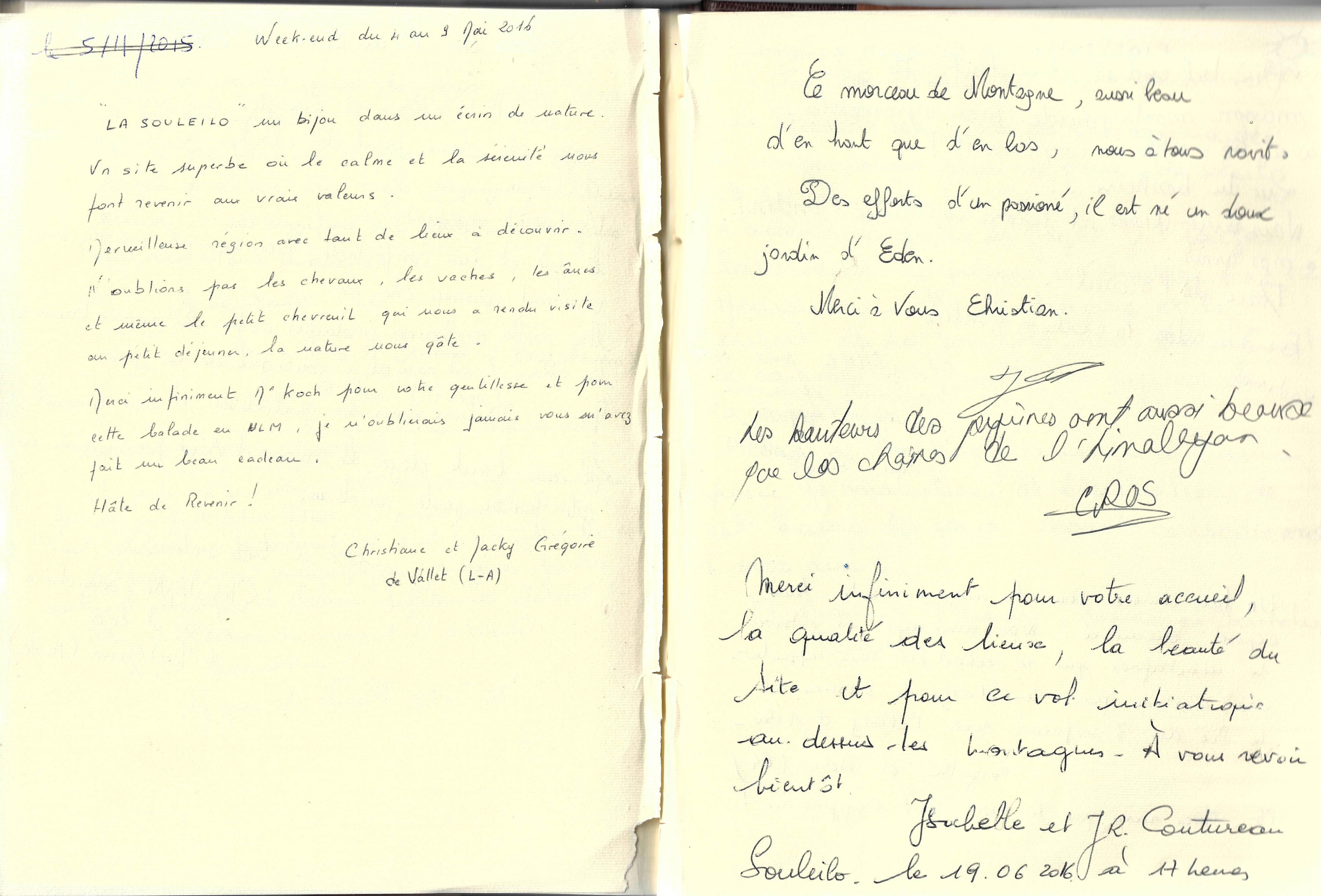 Guestbook image gite ariege