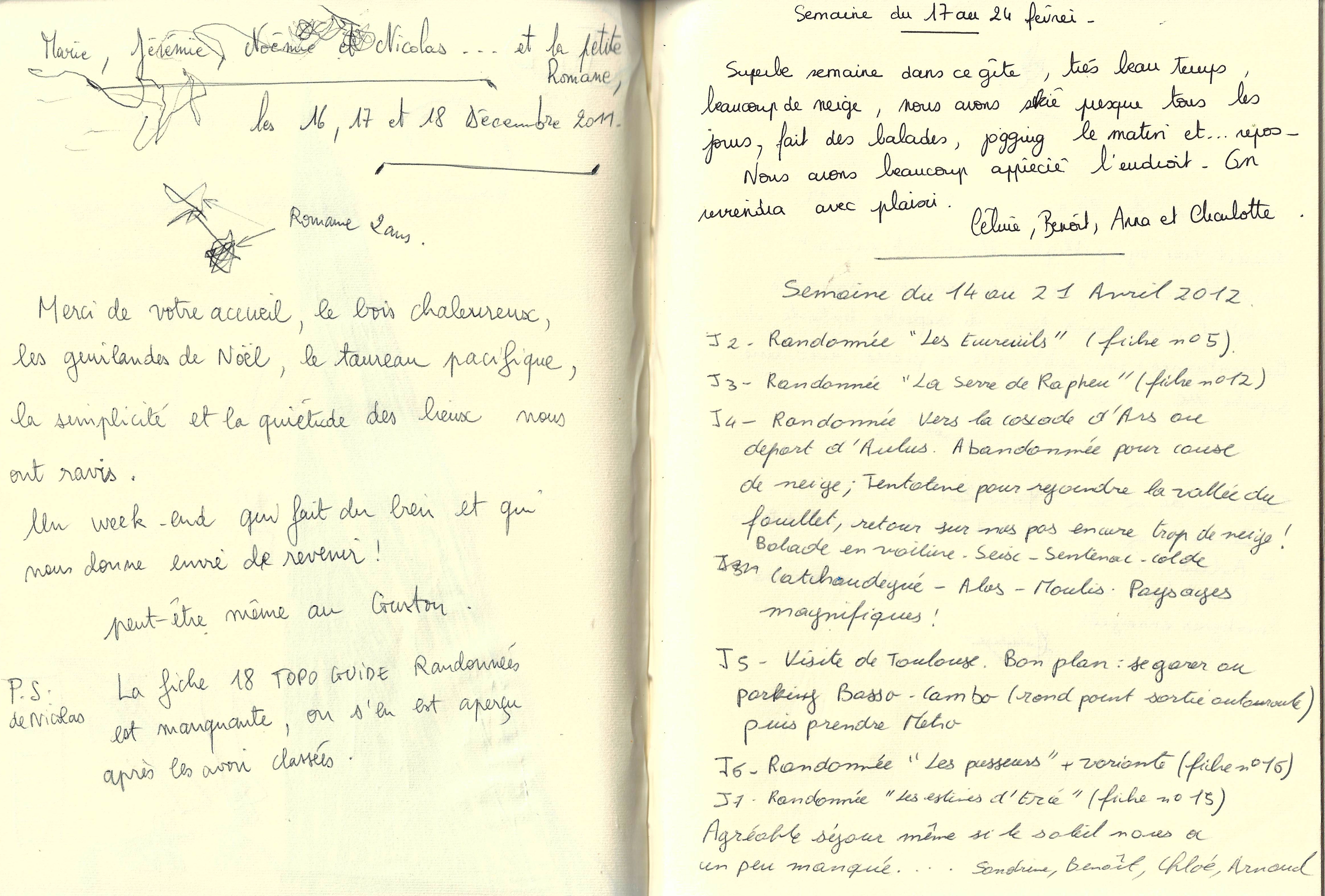 Guestbook image gite ariege