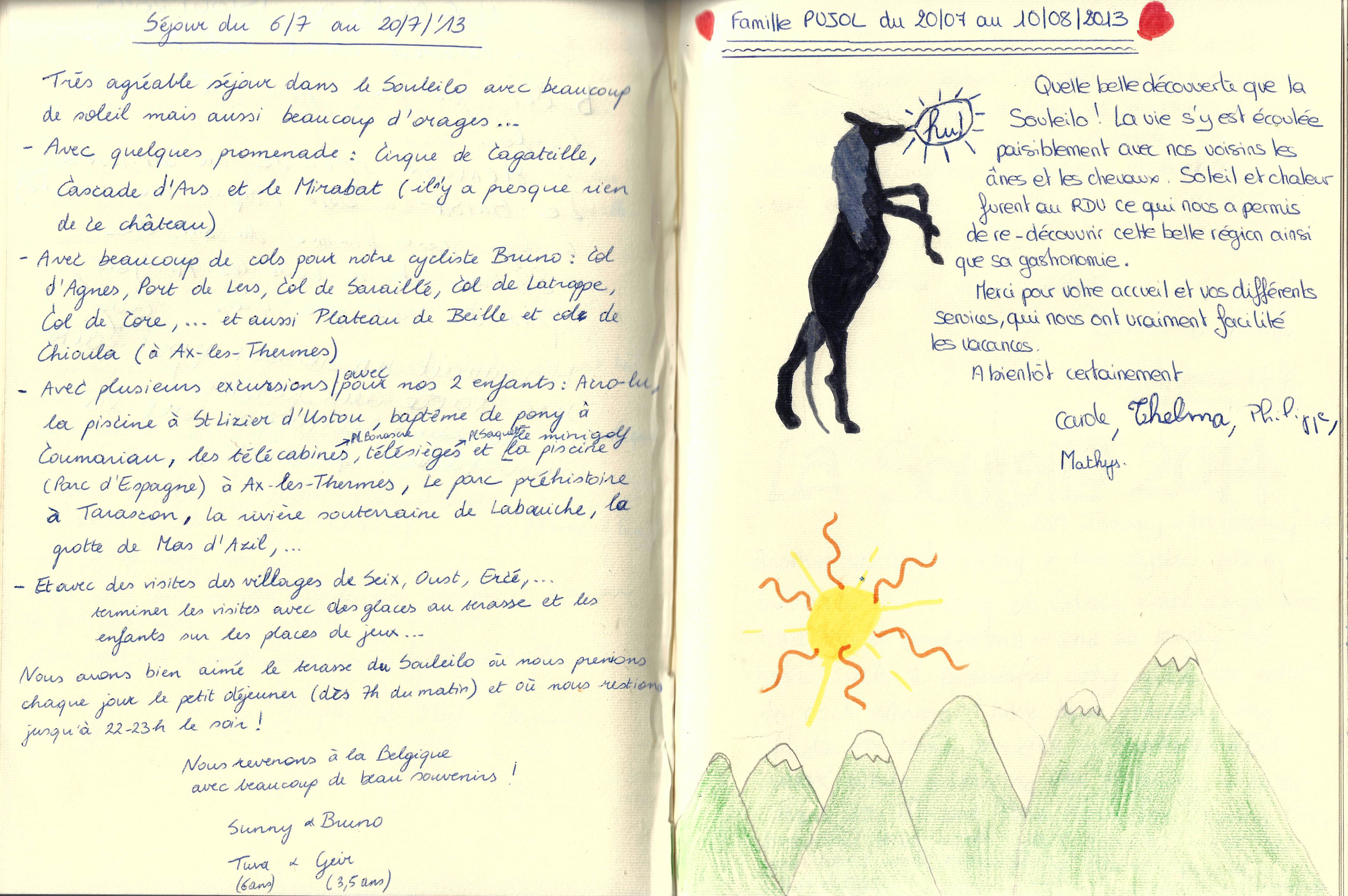 Guestbook image gite ariege