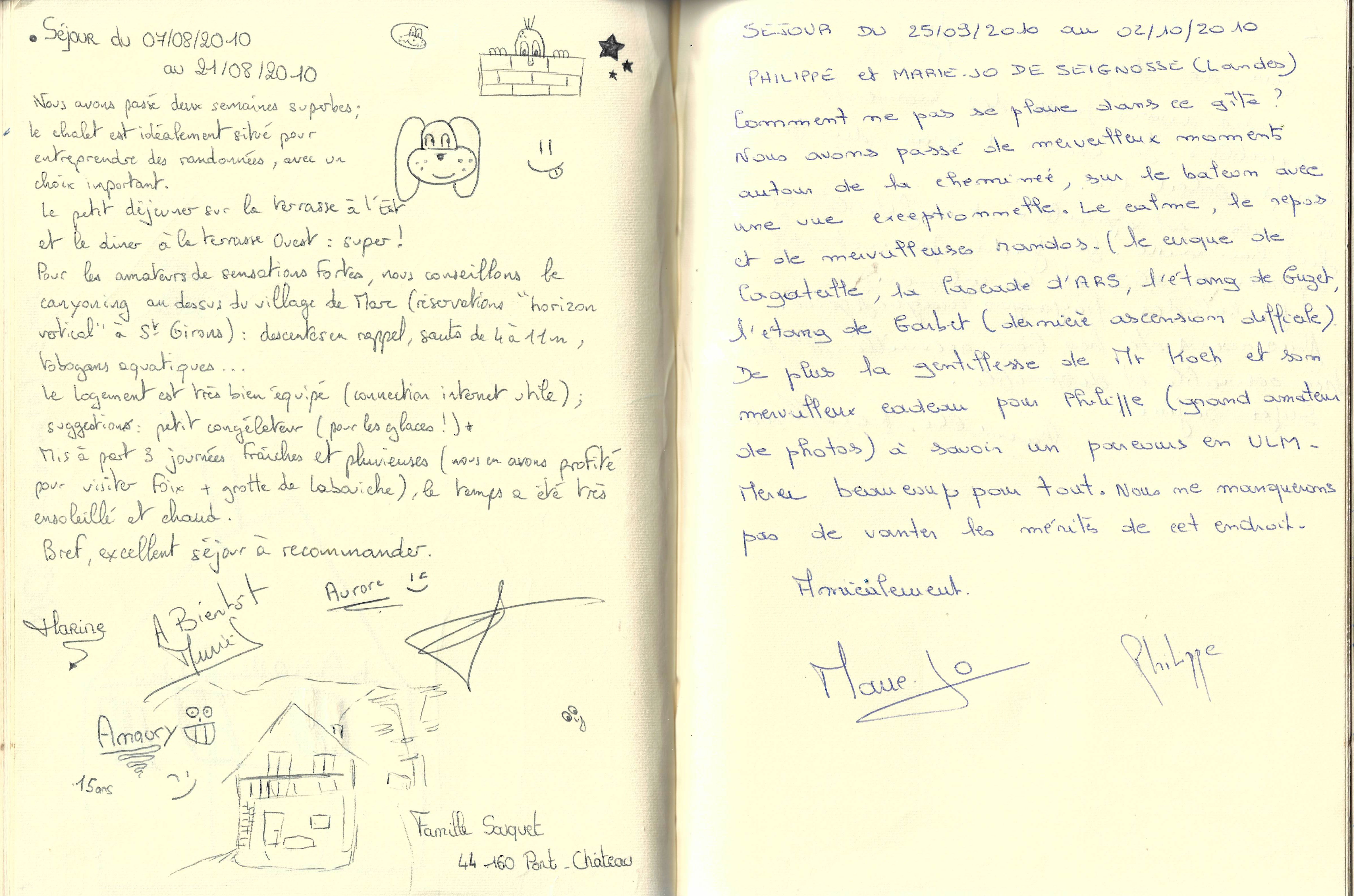 Guestbook image gite ariege