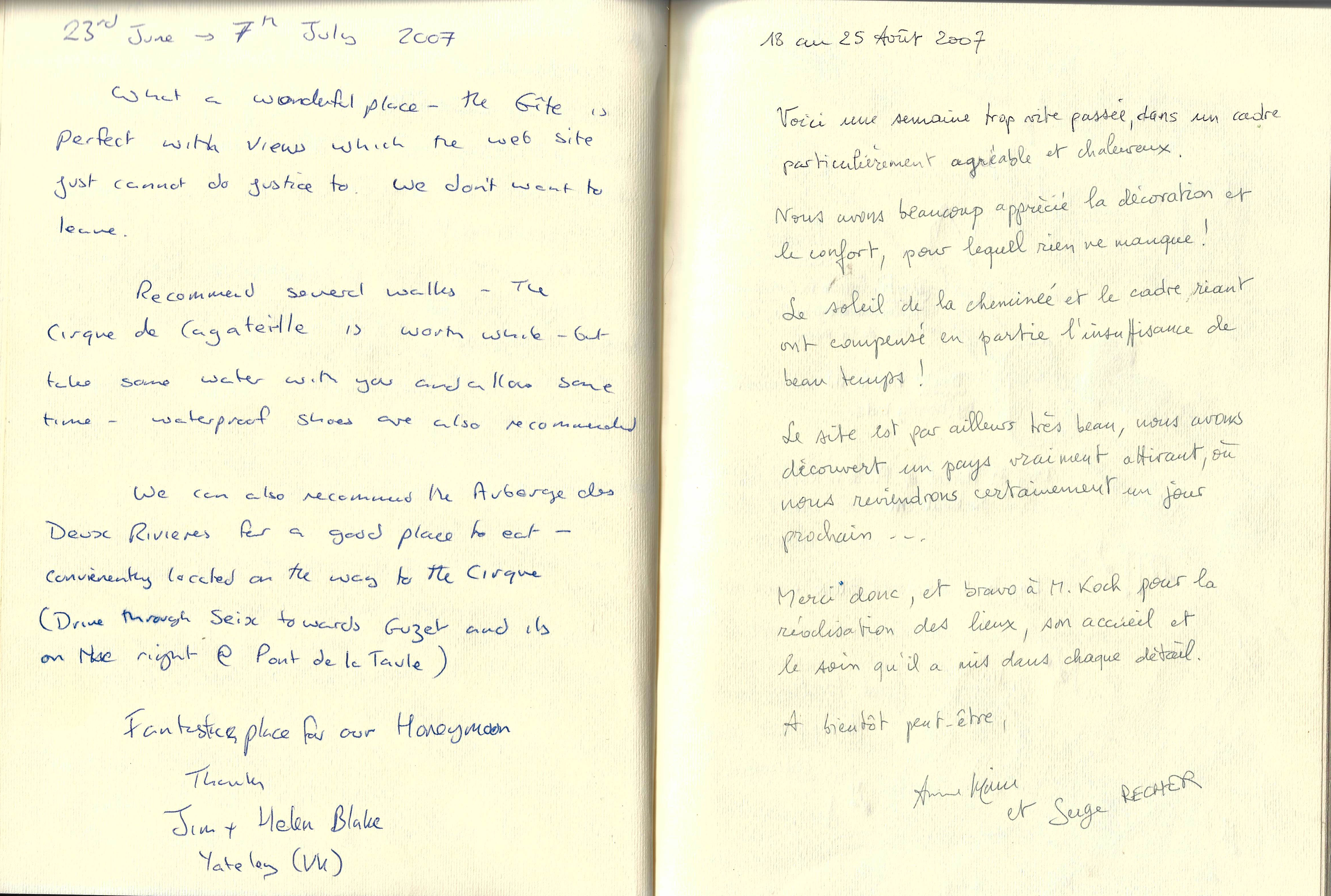 Guestbook image gite ariege