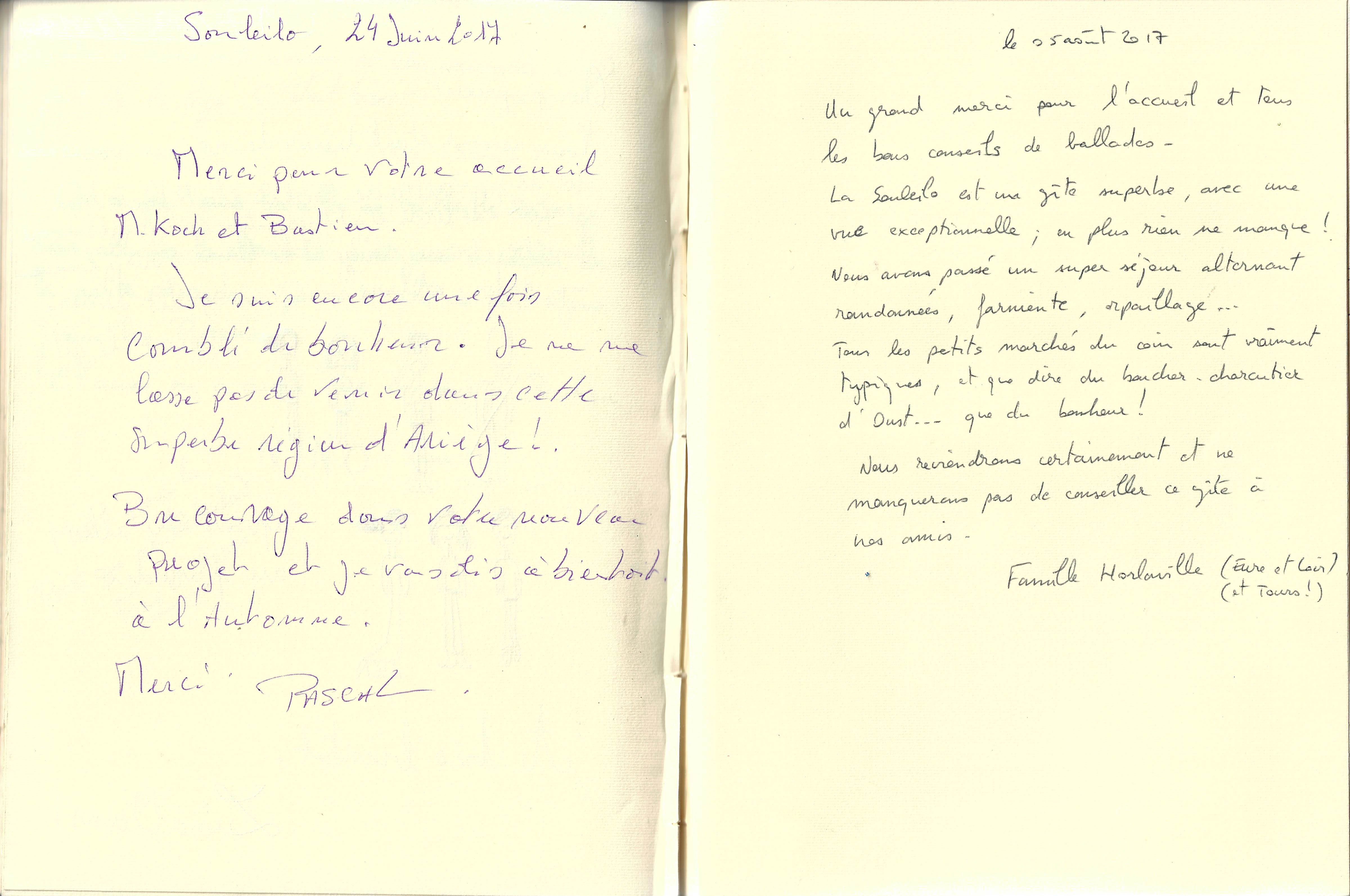 Guestbook image gite ariege