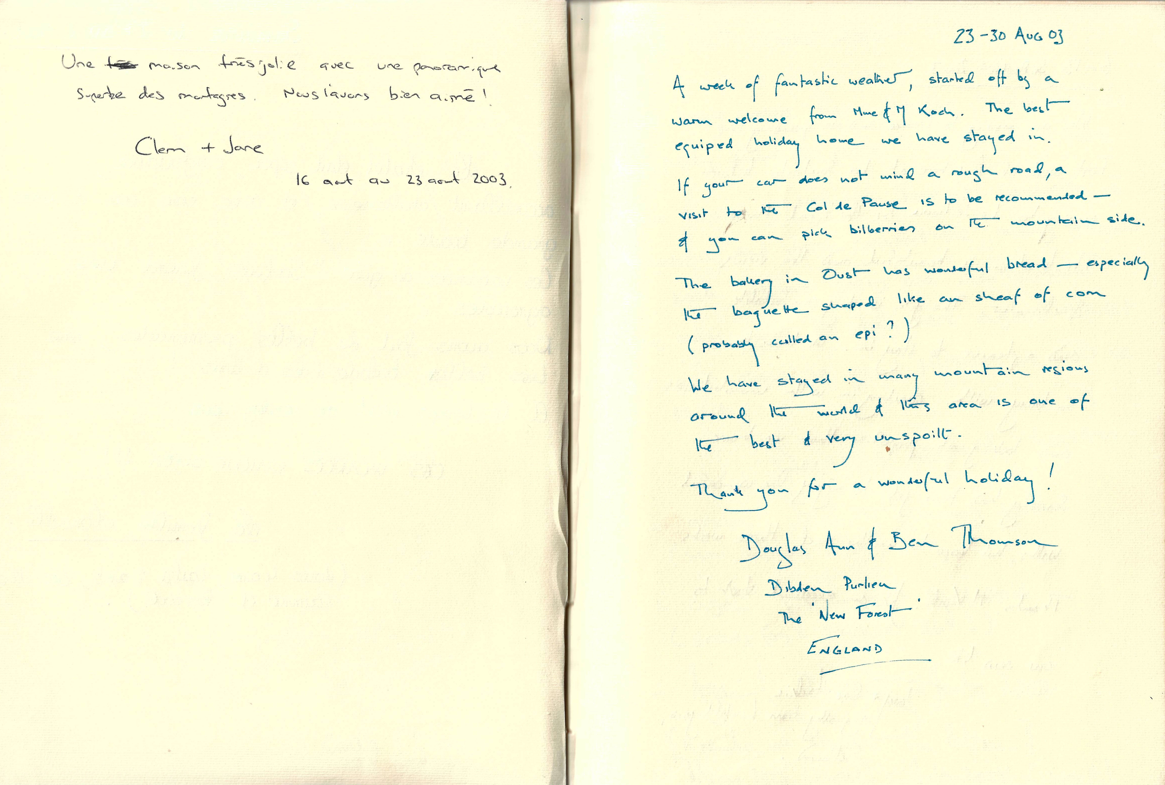 Guestbook image gite ariege