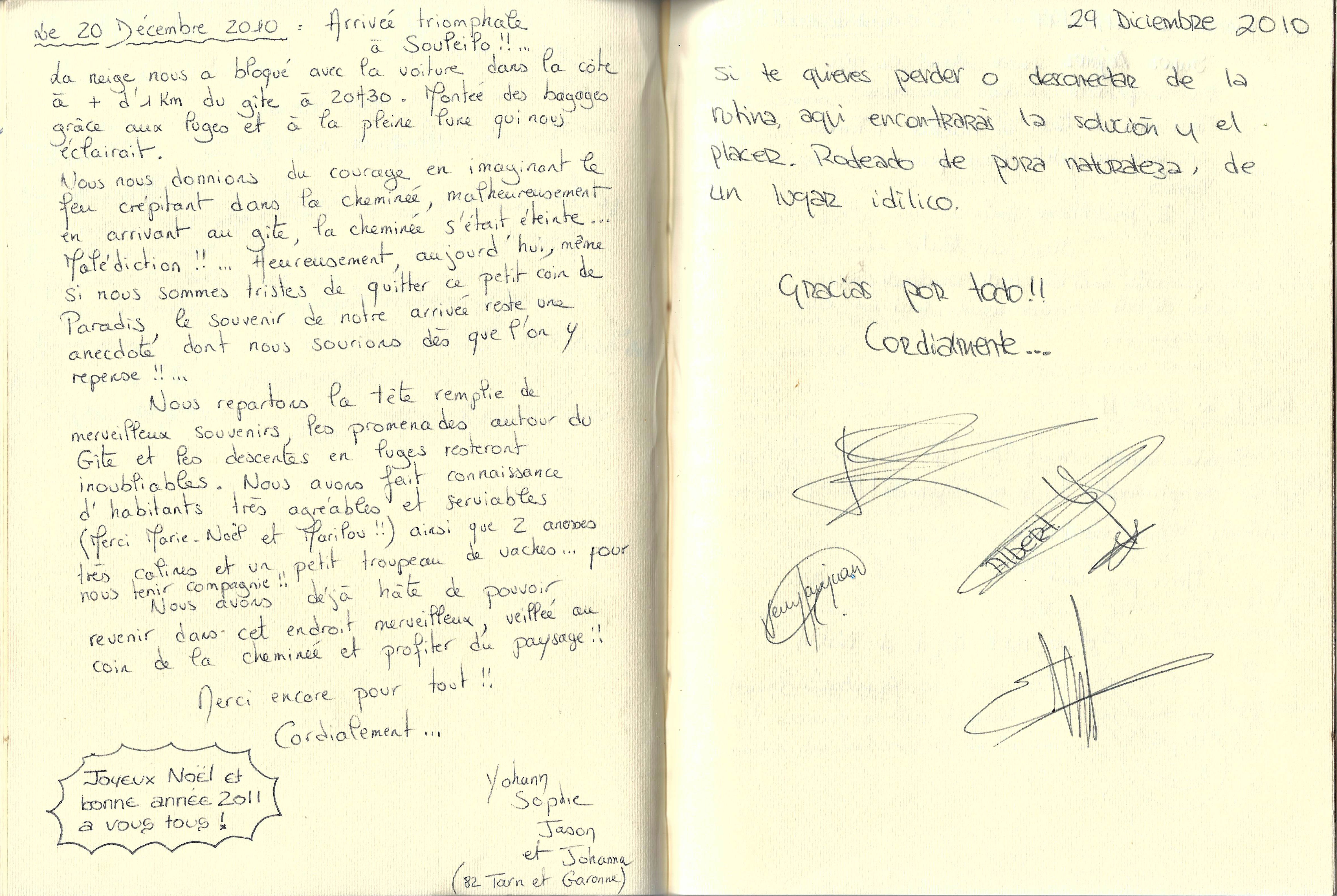 Guestbook image gite ariege