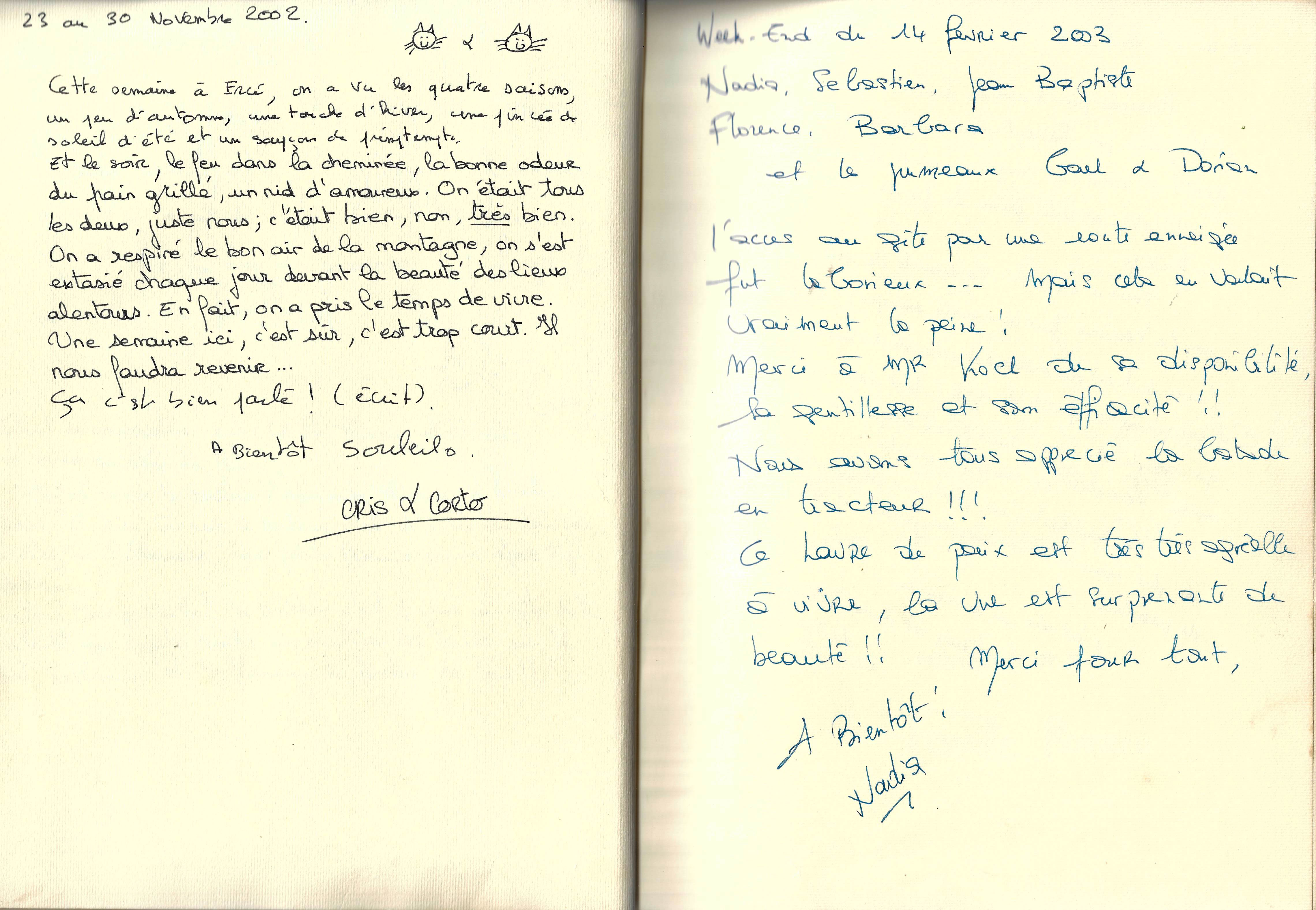 Guestbook image gite ariege