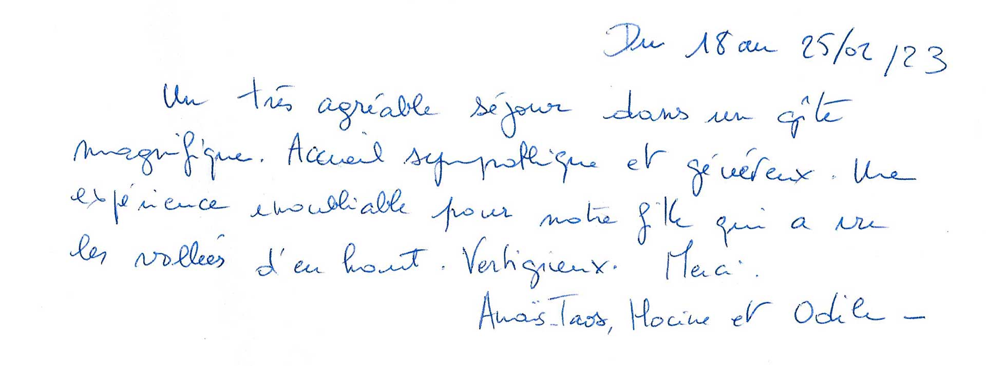 Guestbook image gite ariege